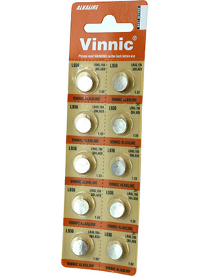10 x VINNIC LR936 1.5V Button Cell Alkaline Batteries LR 936 AG9 L936F ...